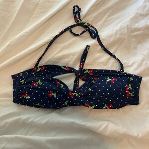 dELiA*s Navy Cherry Print Bikini Top